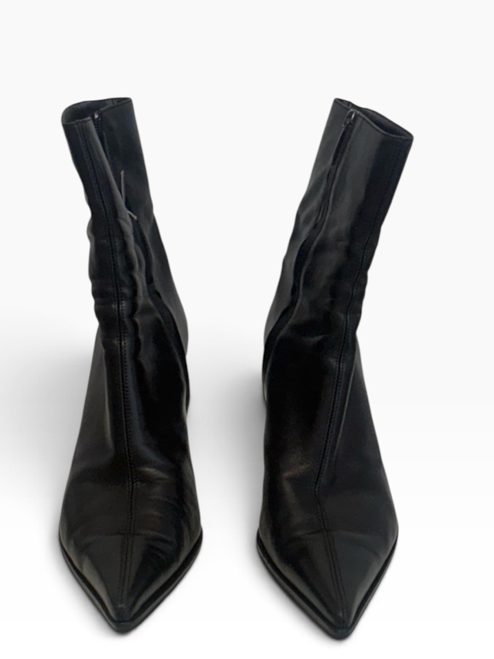 Sergio Rossi Black Leather Pointed-Toe Boots EU 40 US 10